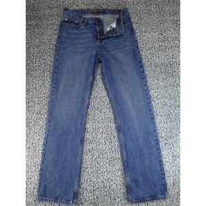 Pintlar Mens Straight Leg Jeans 33x34 Medium Wash Blue Denim 100% Cotton